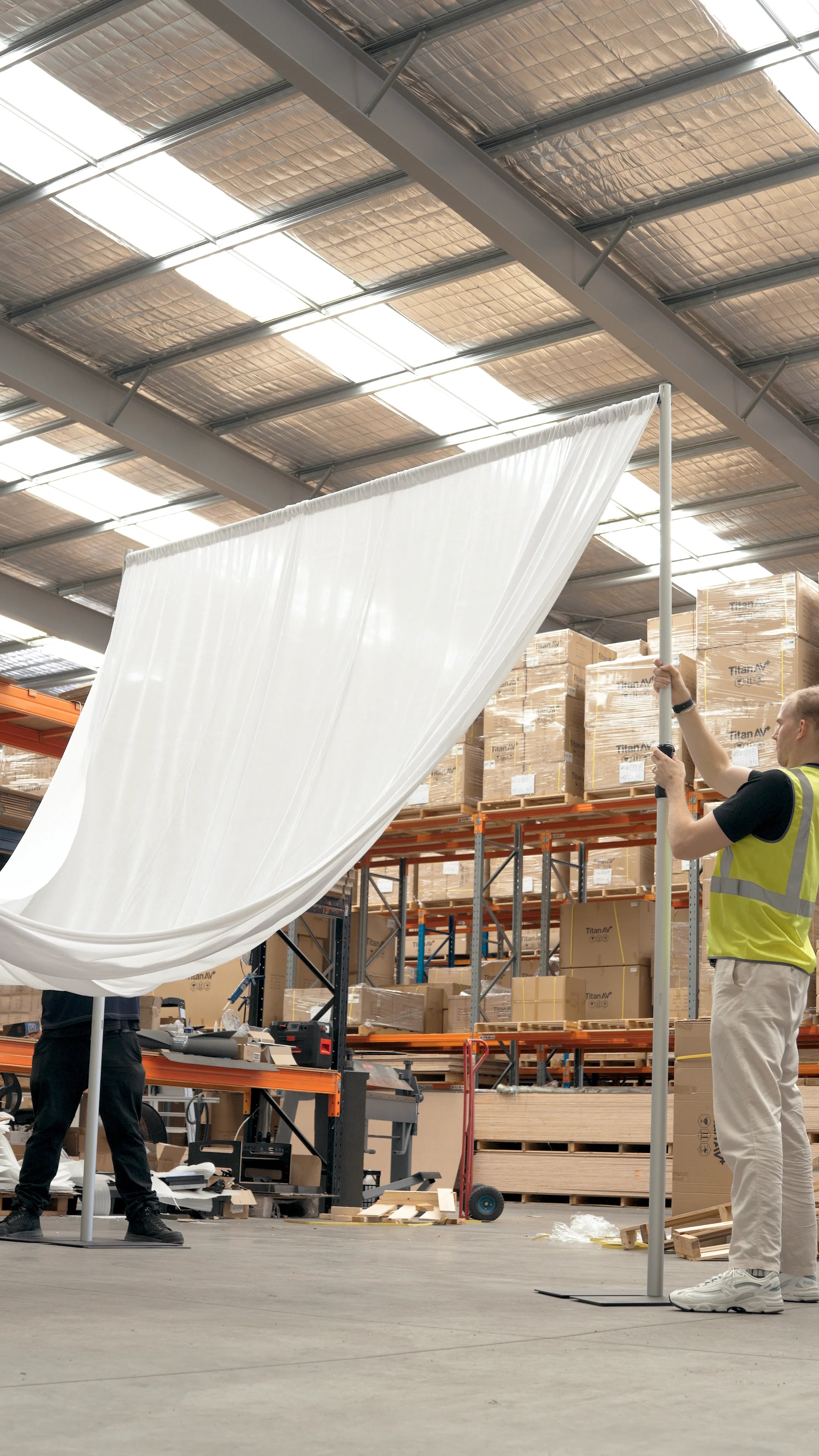 3m x 4.2m Pipe and Drape Stand with White Velvet Drape