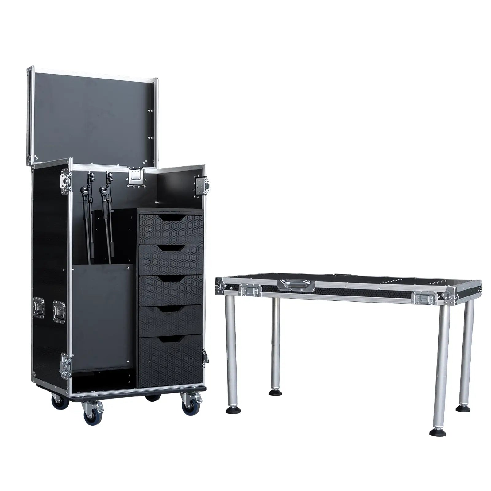 12 Microphone Stand Workstation Road Case