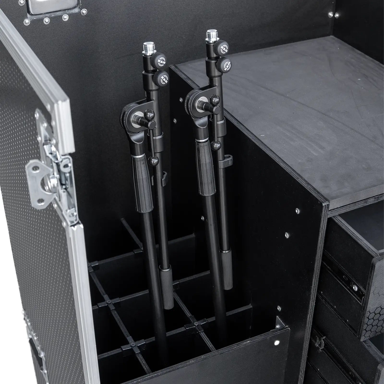 12 Microphone Stand Workstation Road Case