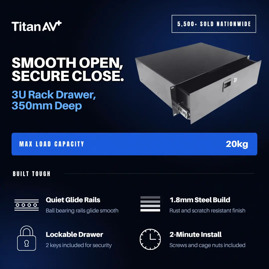 3U Rack Drawer, 350mm Deep