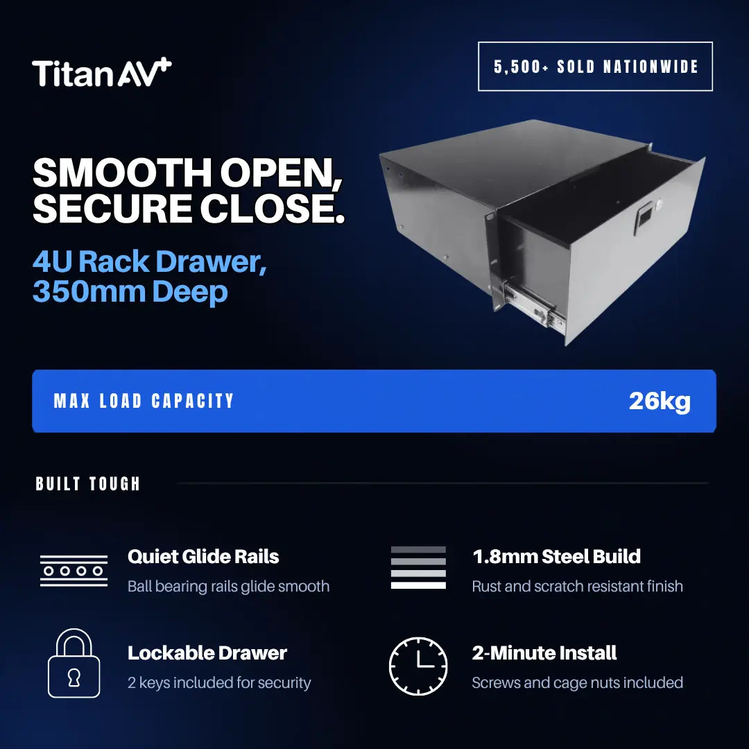 4U Rack Drawer, 350mm Deep