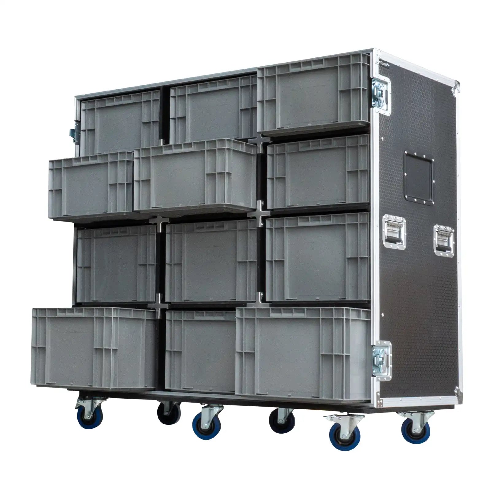 12-Crate Mixed Storage Road Case (Triple-Wide)