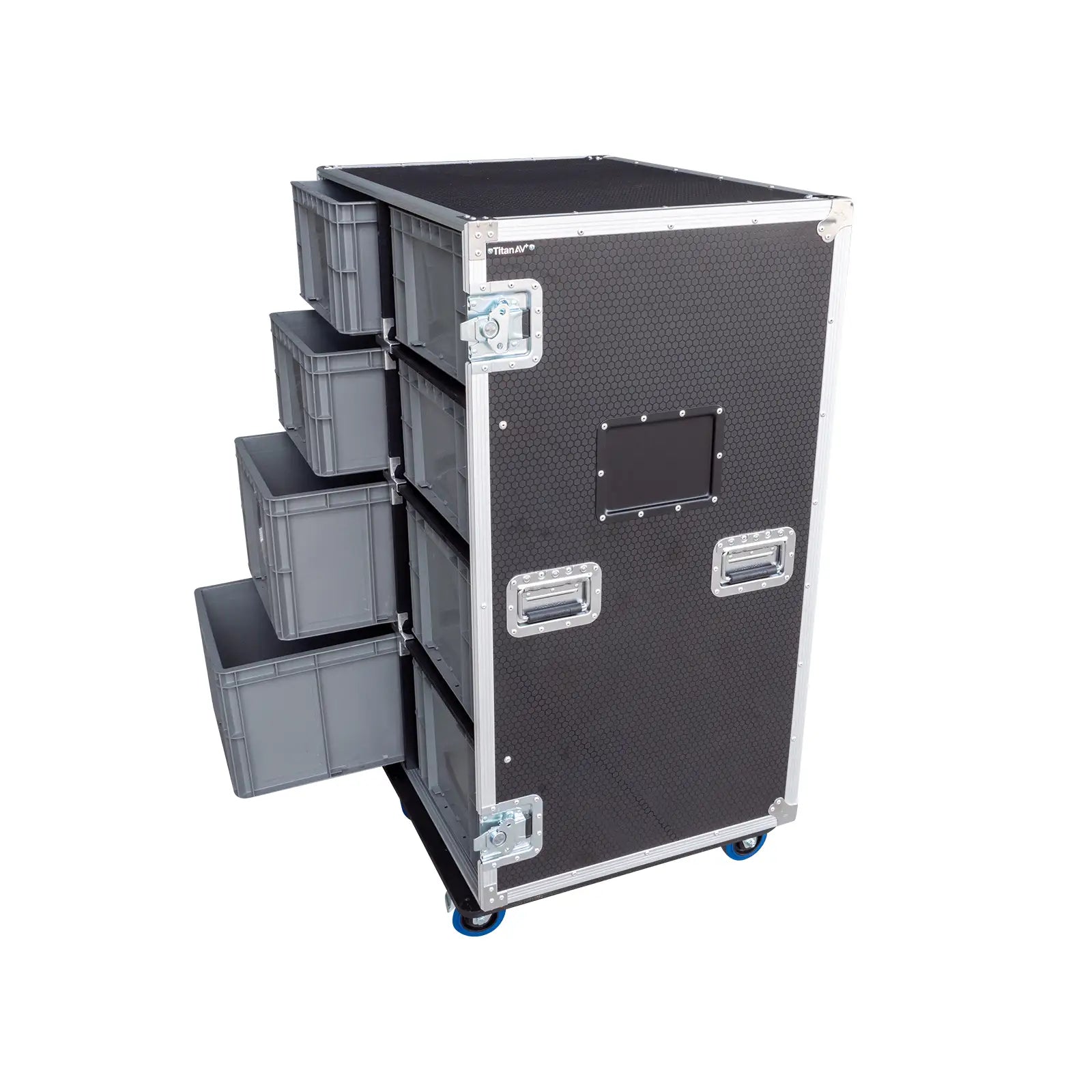 8-Crate Mixed Storage Road Case (Double-Wide)