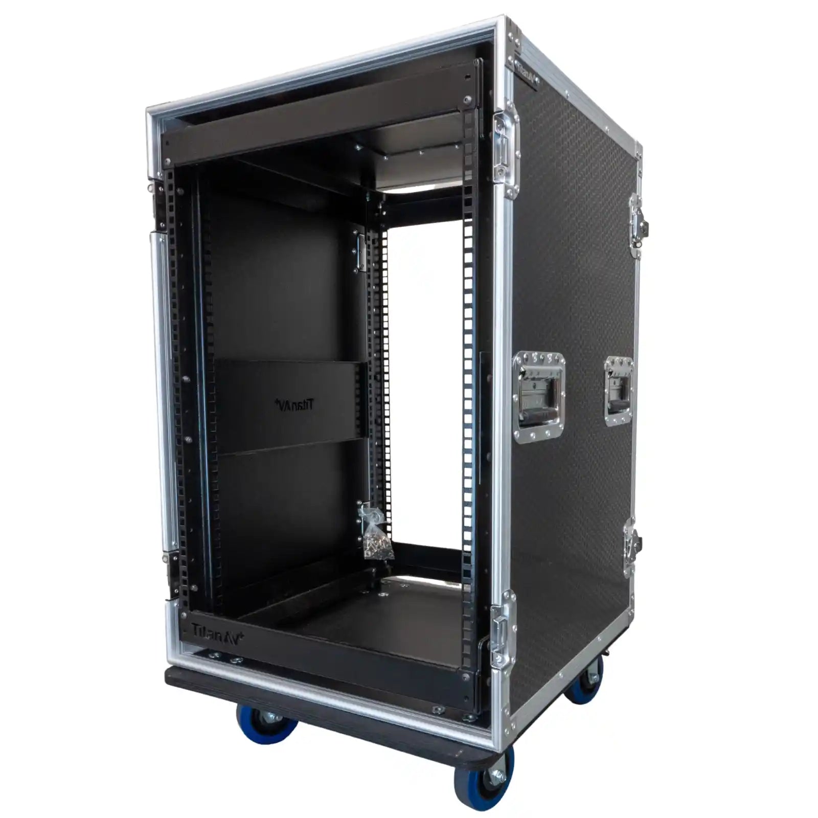 14RU Shock Rack Case with Wheels, 550mm Deep