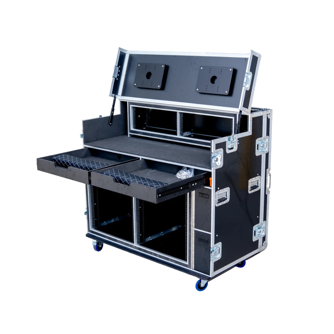 Dual Monitor Broadcast Workstation Road Case