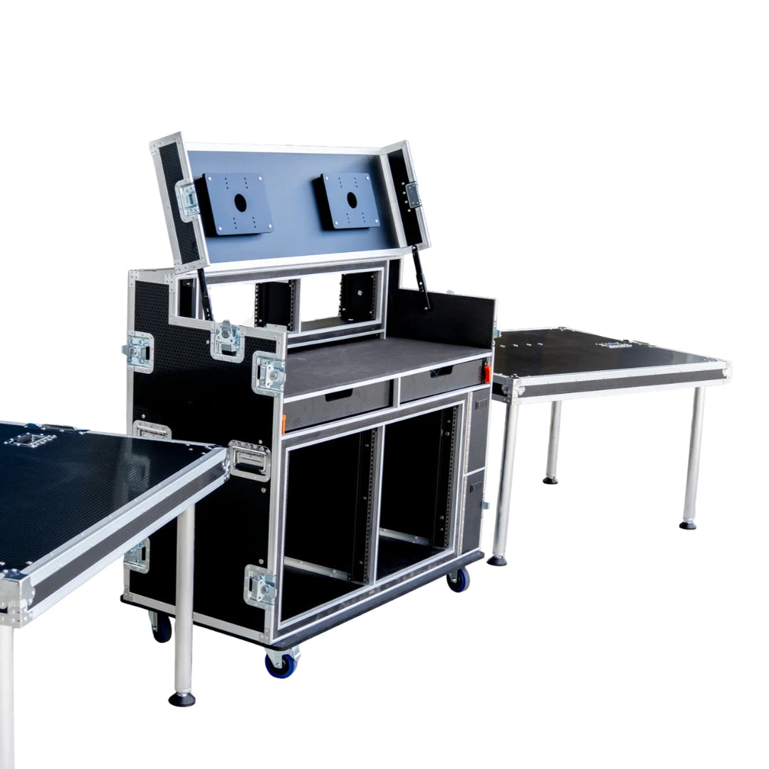 Dual Monitor Broadcast Workstation Road Case
