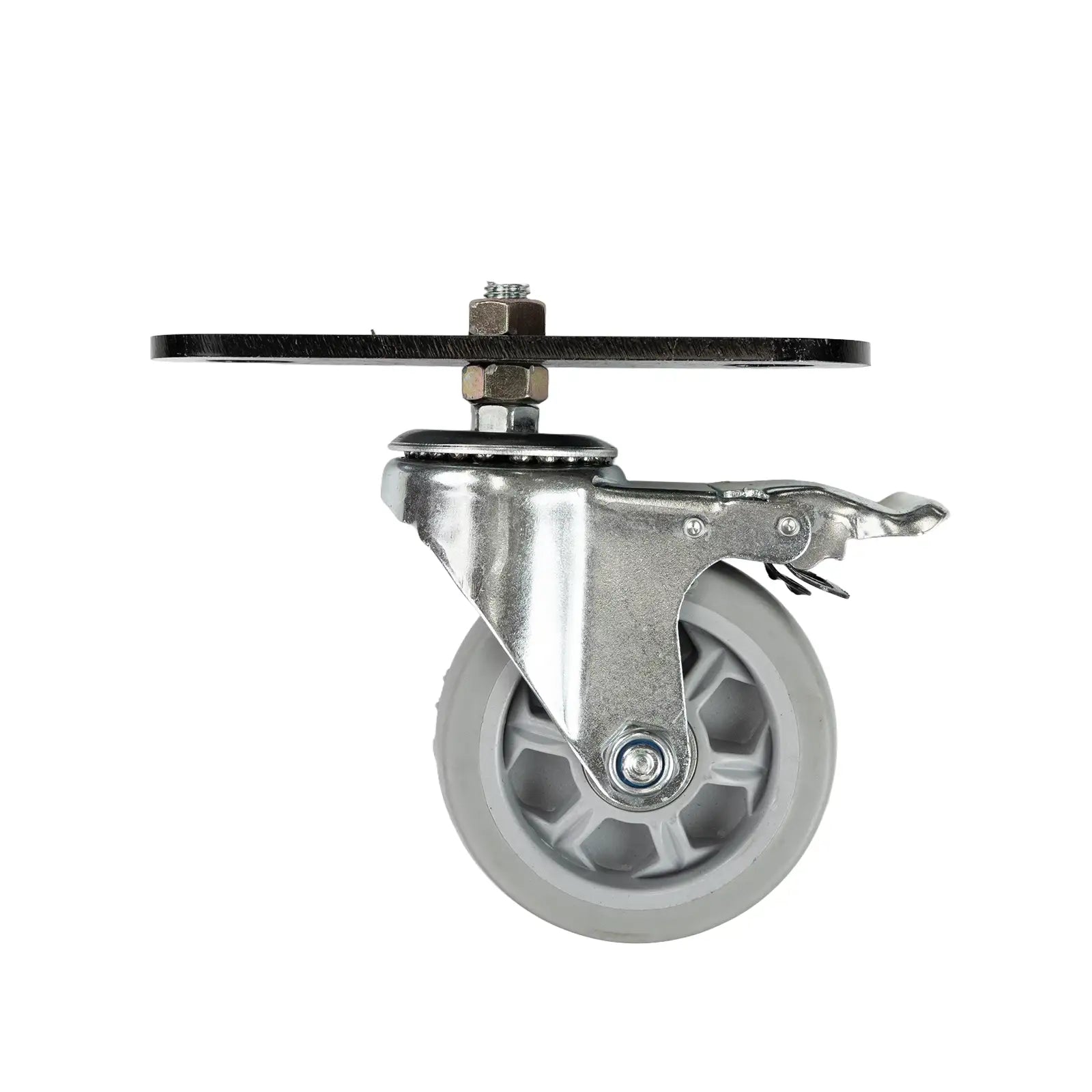 4" Threaded Castor Wheel with Dual Leg Adapter Plate
