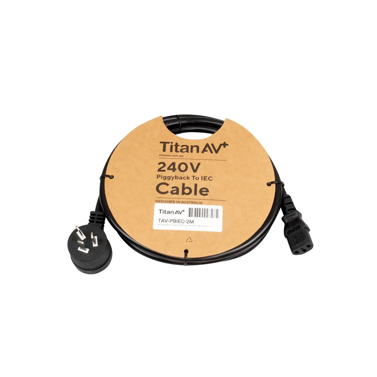 2m IEC power cable with piggy back plug, black kettle lead, ideal for DJ booth and portable AV equipment