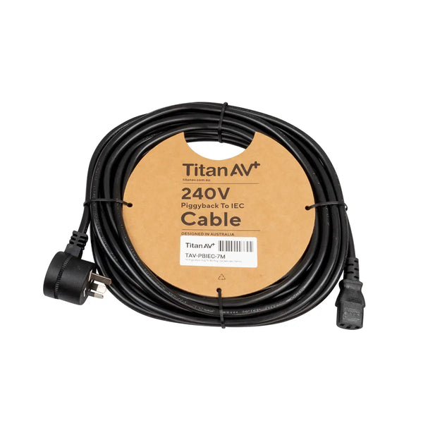 Titan AV 7m Piggy Back Plug To IEC Plug