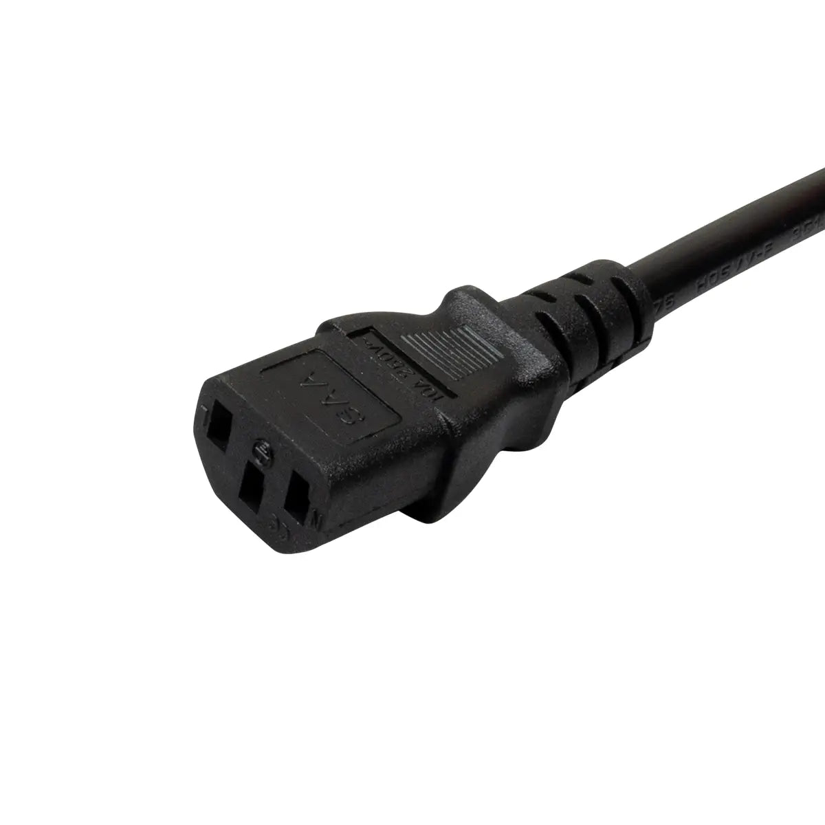 Close-up of IEC connector on Titan AV power cable