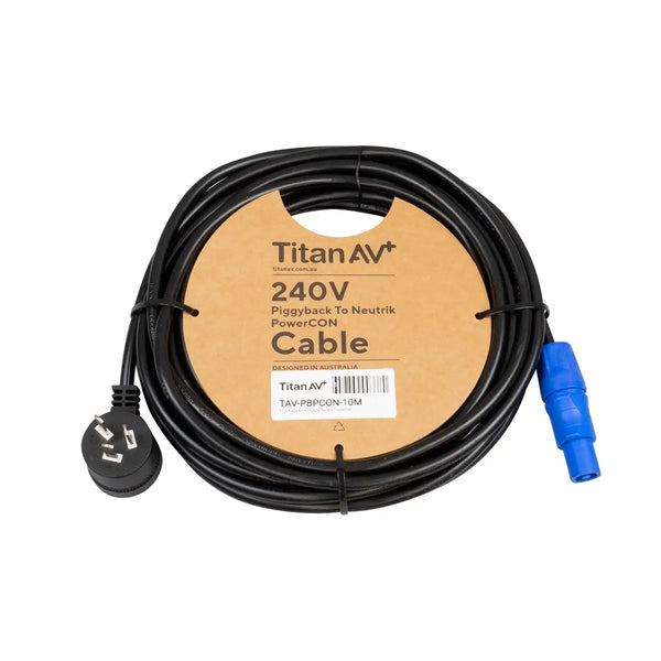10m PowerCON Power Cable with Piggy Back Plug