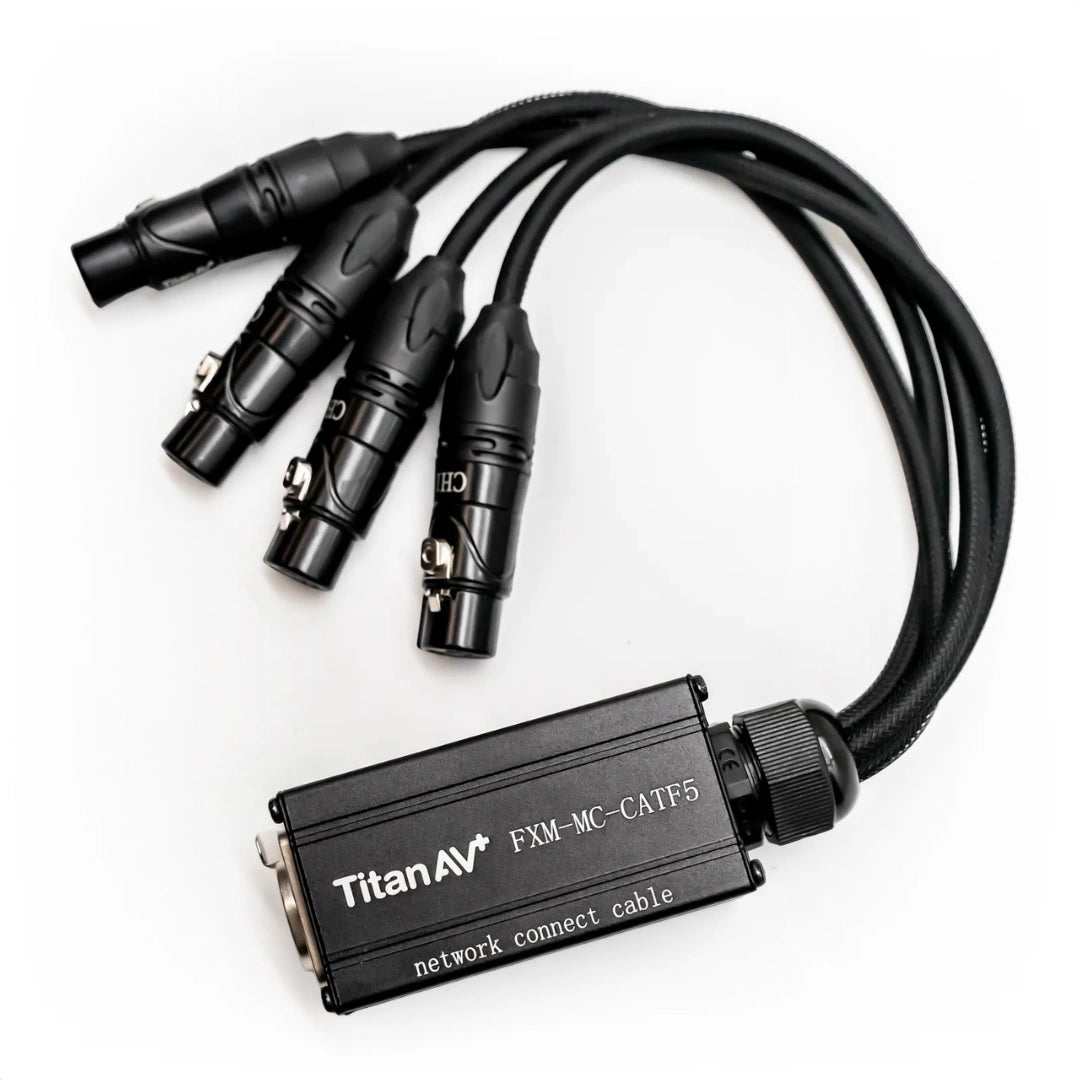 CAT Tail, etherCON to Quad 5-Pin XLRF