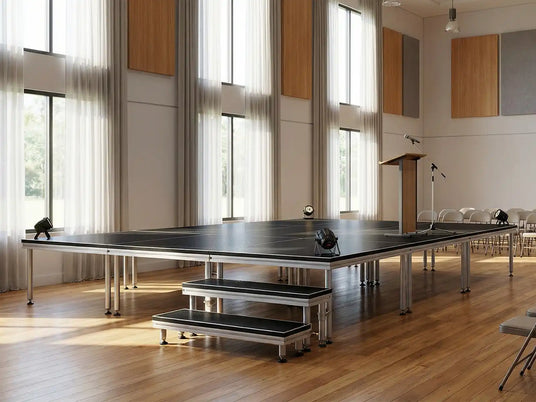 9 Stage Platforms setup for an event