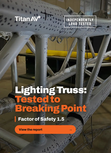 Titan AV 290 box truss is tested to breaking point. With a 1.5 factor of Safety. View the Independent Report.