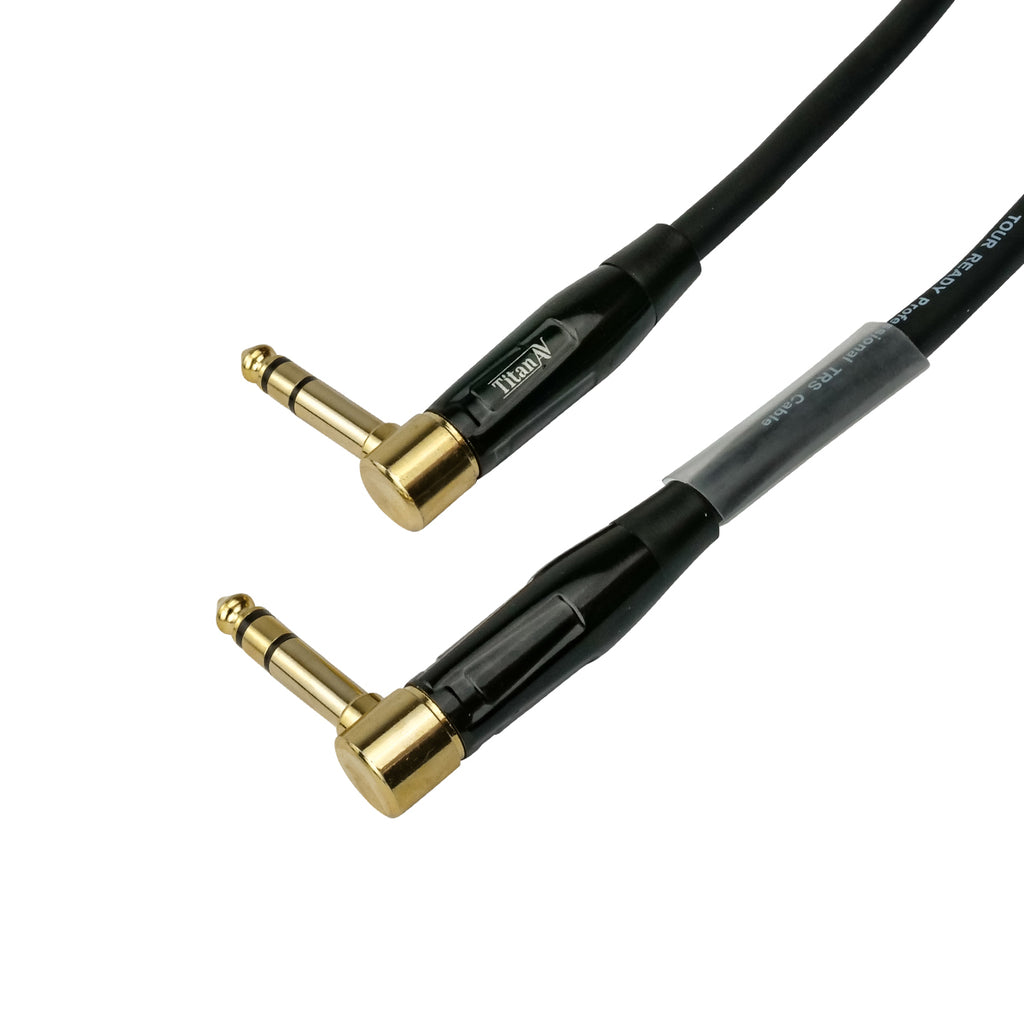 0.5m Right Angle TRS to TRS Cable | 1/4" or 6.5mm Jacks