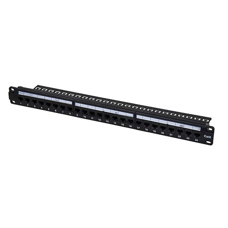 Titan AV 19" 1RU Cat6 Patch Panel, 24 Port
