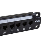 Titan AV 19" 1RU Cat6 Patch Panel, 24 Port