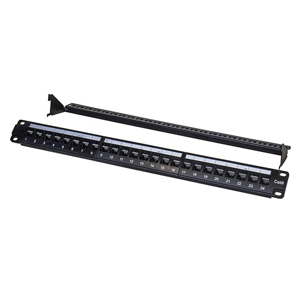Titan AV 19" 1RU Cat6 Patch Panel, 24 Port
