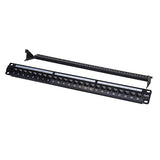 Titan AV 19" 1RU Cat6 Patch Panel, 24 Port