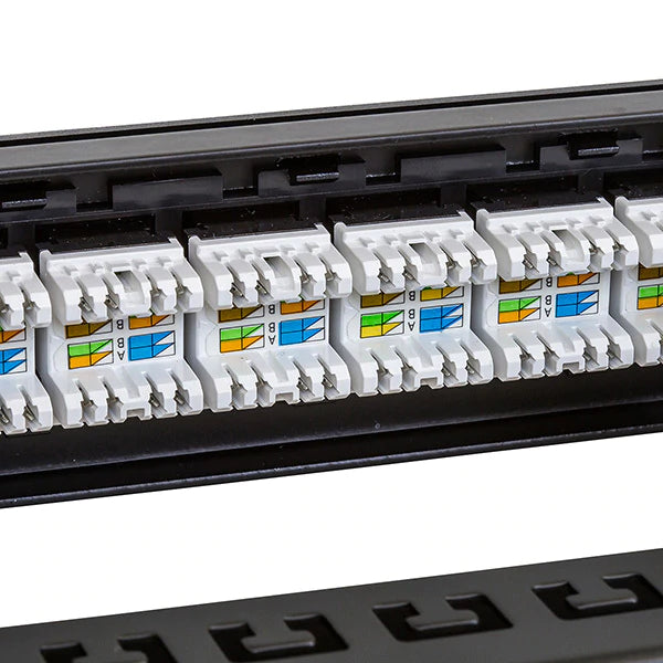 Titan AV 19" 1RU Cat6 Patch Panel, 24 Port