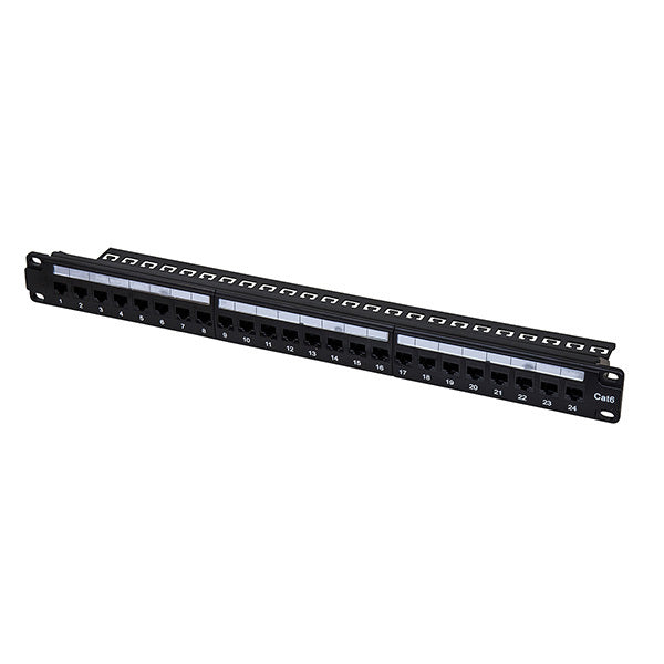 Titan AV 19" 1RU Cat6 Patch Panel, 24 Port