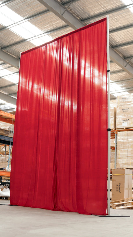 3m x 4.2m Pipe and Drape Stand with Burgundy Velvet Drape
