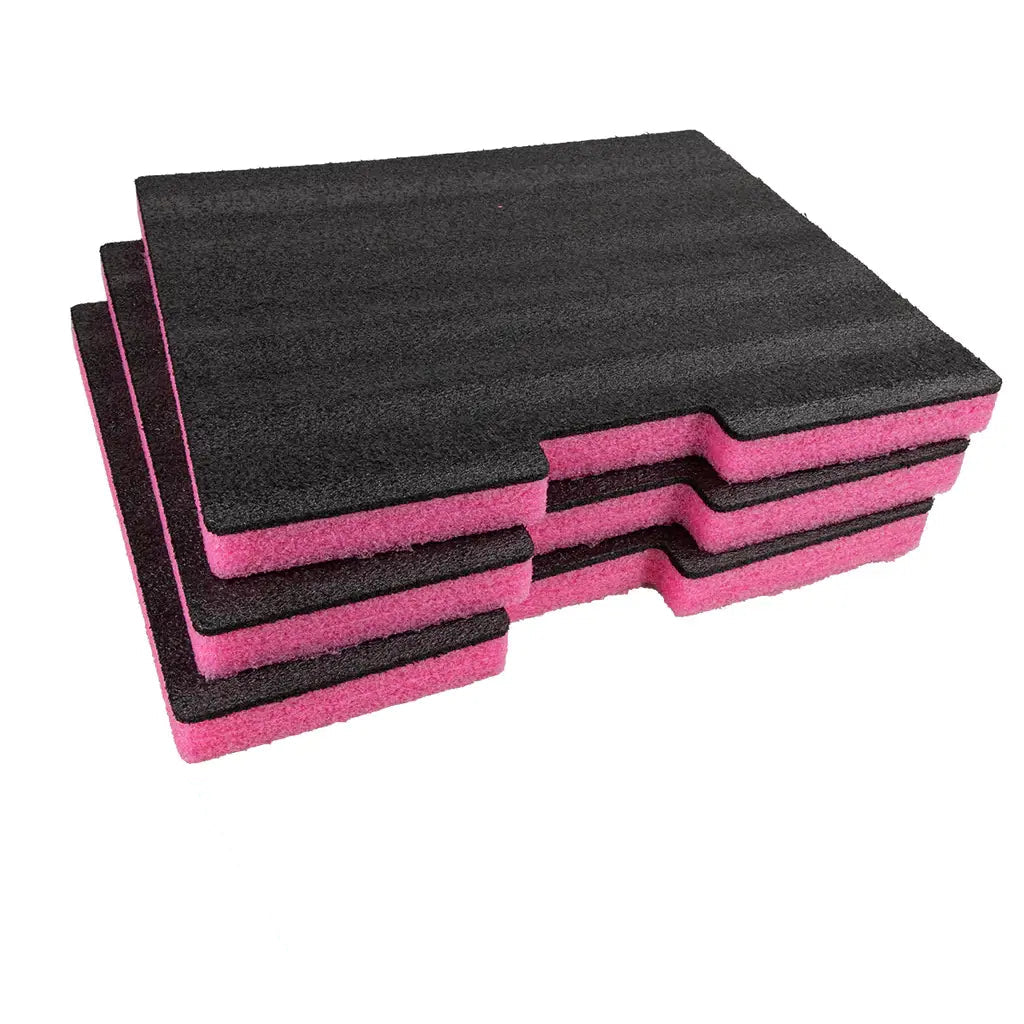 Titan AV EPE Foam Insert for 3RU Steel Drawer, Black & Pink