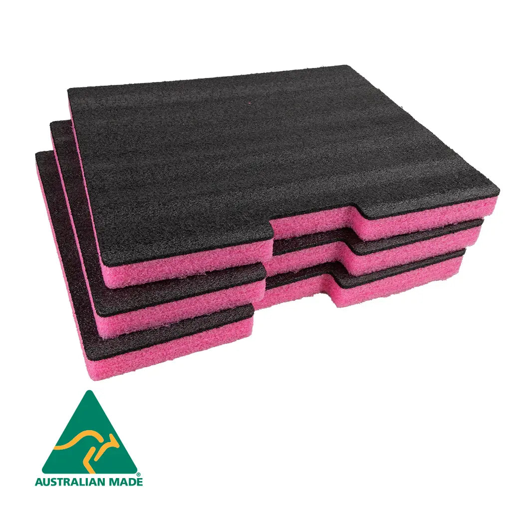 Titan AV EPE Foam Insert for 3RU Steel Drawer, Black & Pink Australian Made