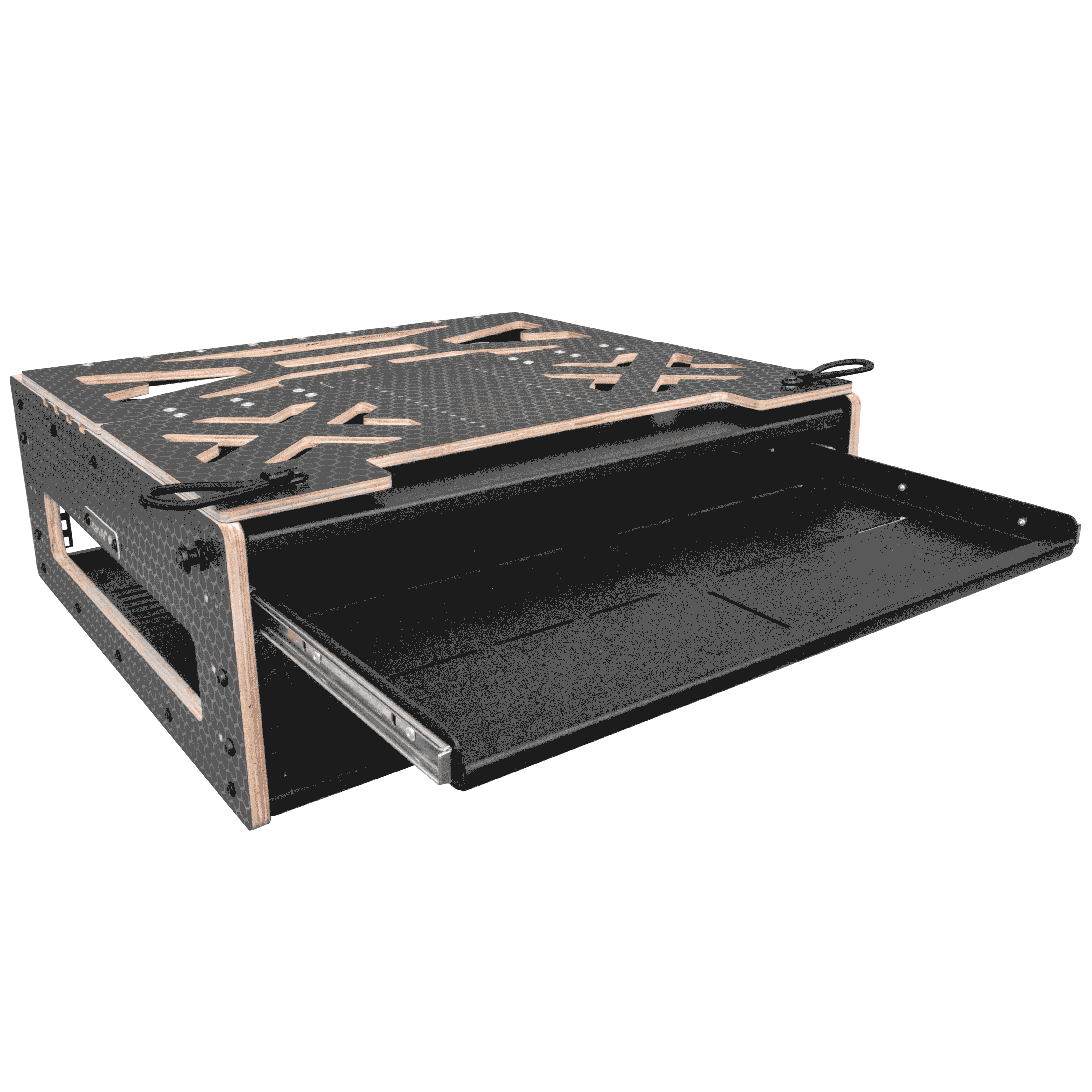2RU Broadcast Flight Rack with Sliding Shelf & Monitor Mount