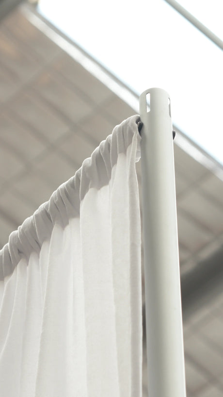 3m x 4.2m Pipe and Drape Stand with White Velvet Drape