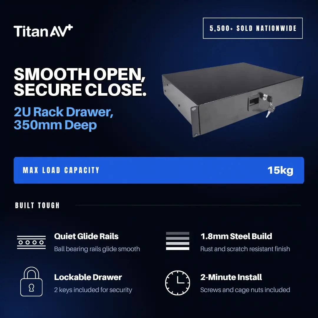 2U Rack Drawer, 350mm Deep