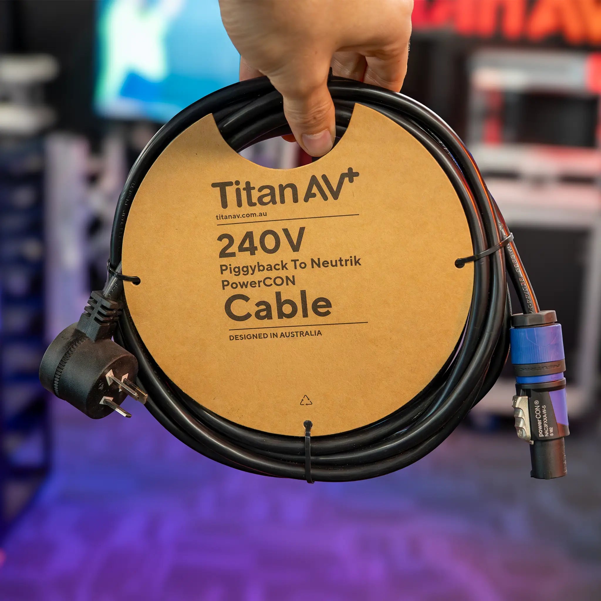 1.5m PowerCON Power Cable with Piggy Back Plug
