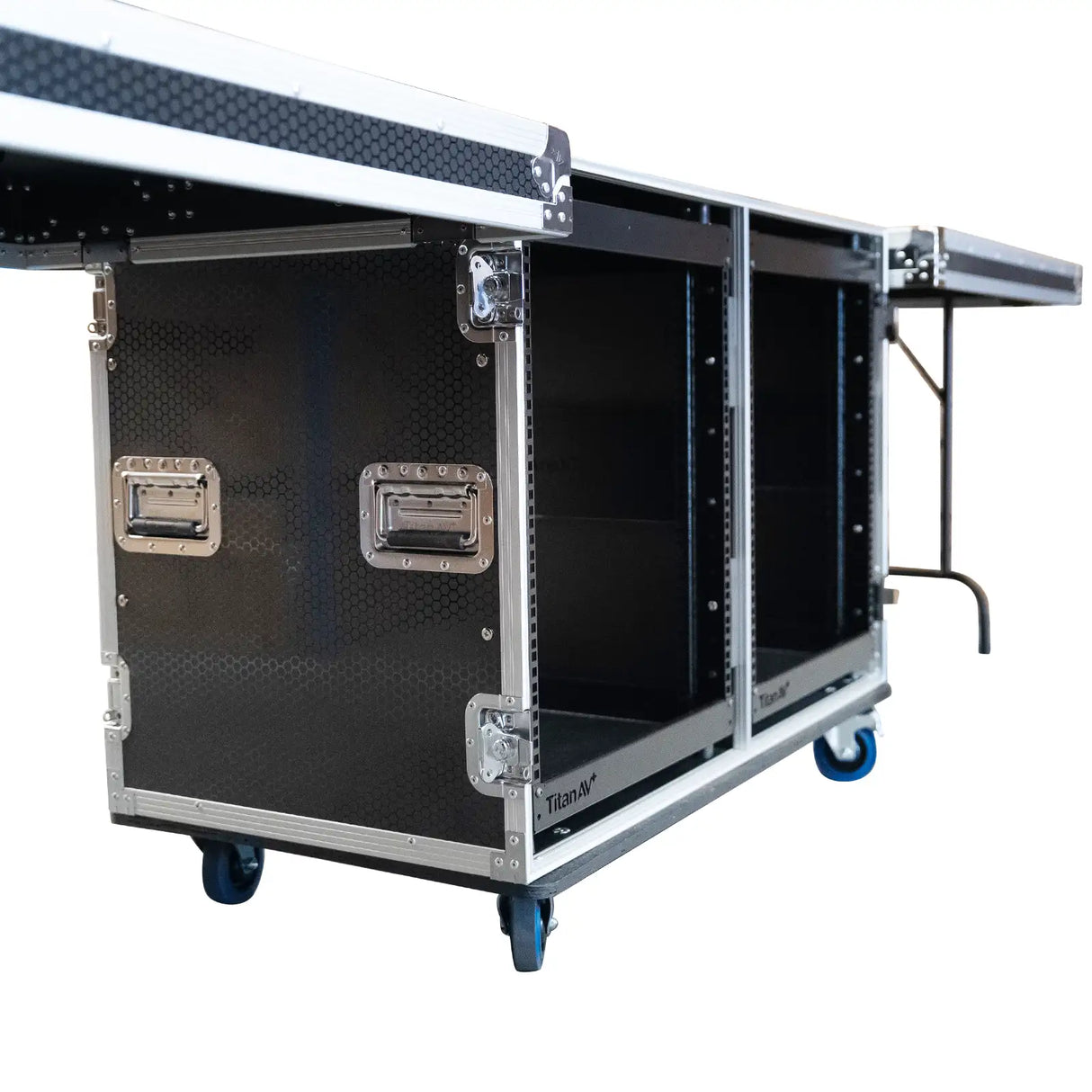 Dual 12RU Shockproof Rack Workstation with Side Tables
