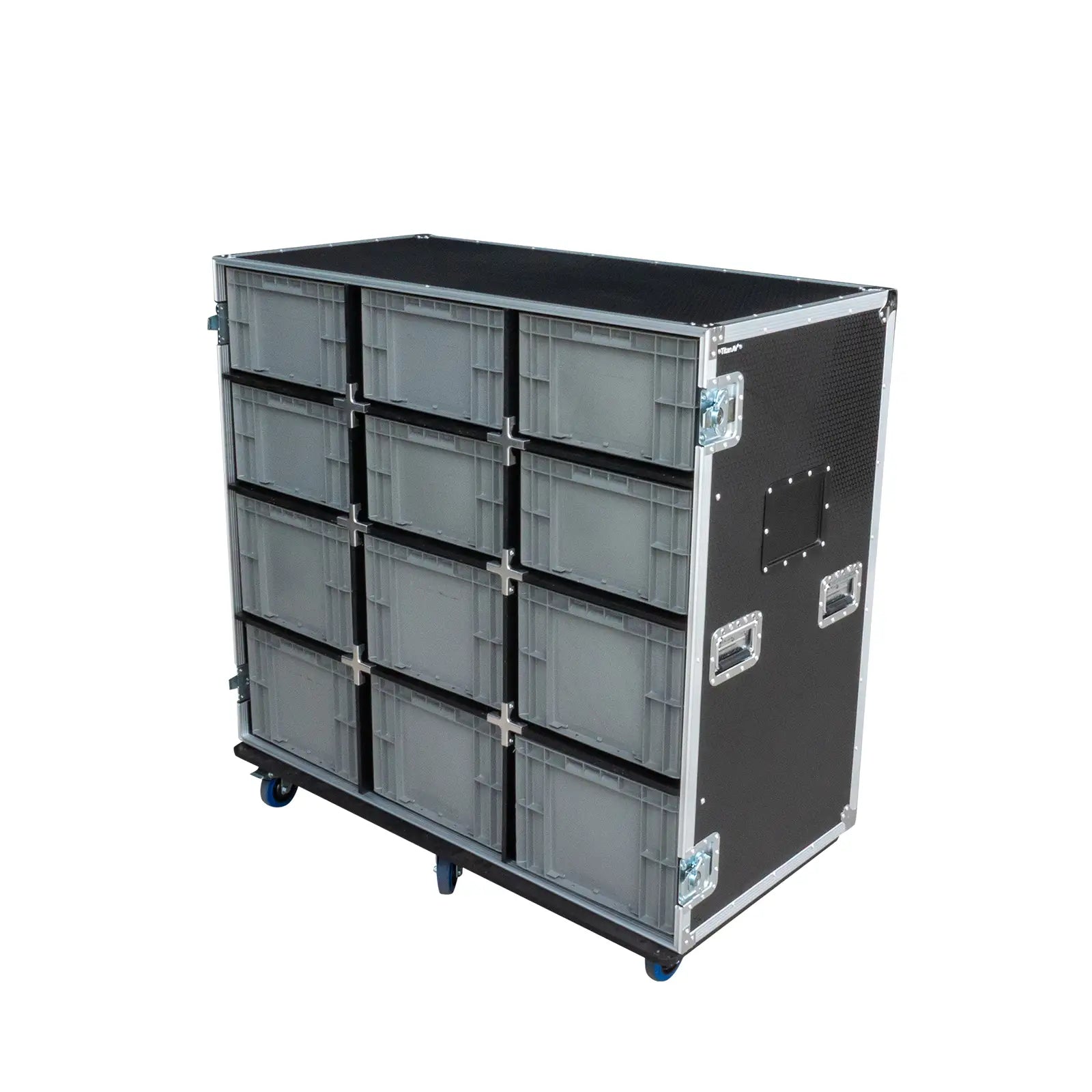 12-Crate Mixed Storage Road Case (Triple-Wide)