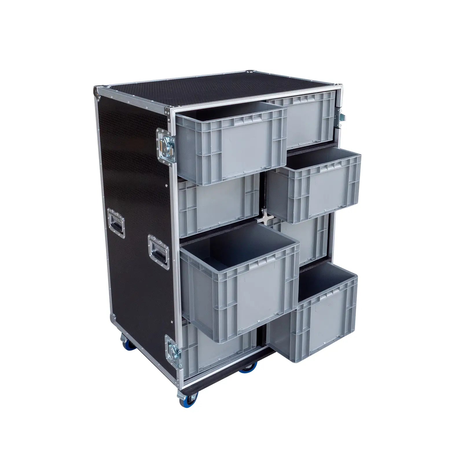 8-Crate Mixed Storage Road Case (Double-Wide)