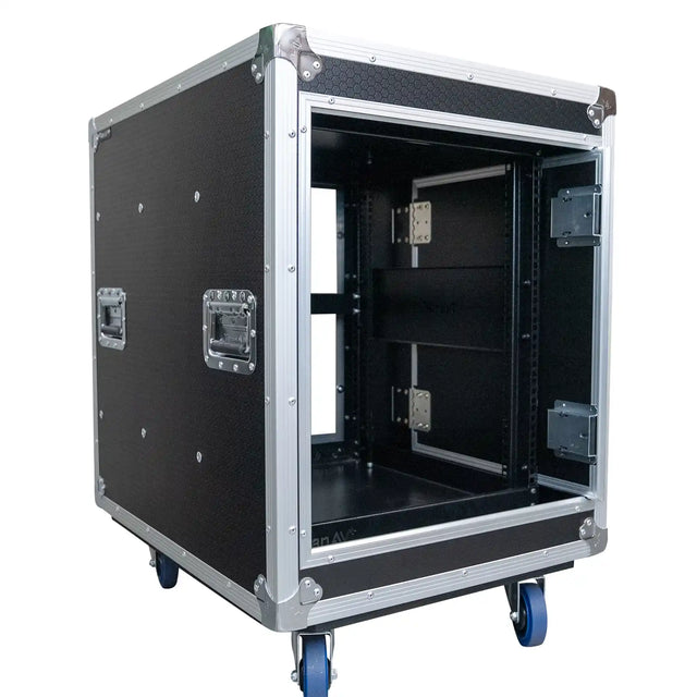 Titan AV 12RU Slam Rack Case - Front Angled View of Open Case