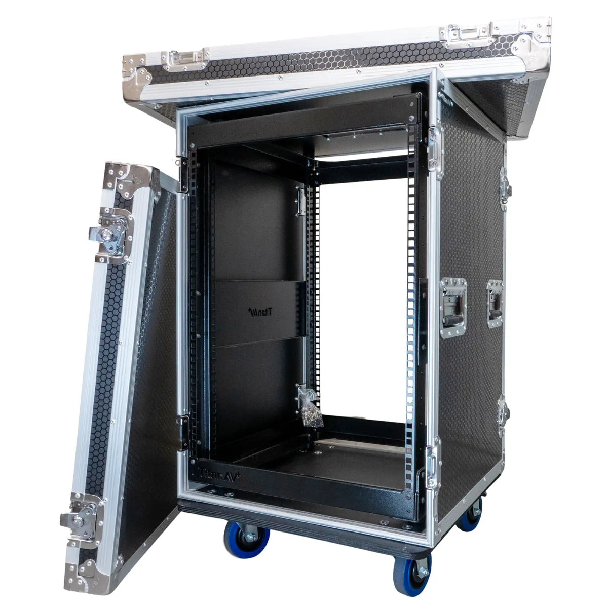14RU Shock Rack Case | 550mm Deep | Large AV Equipment Case – Titan AV