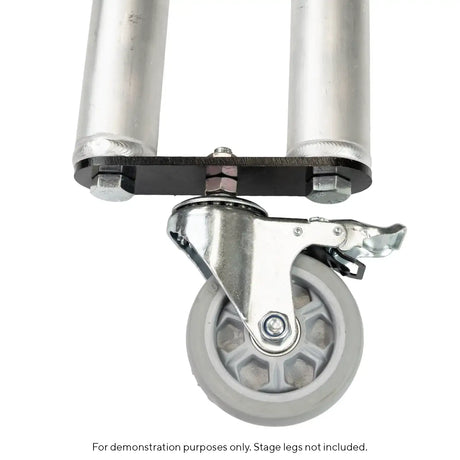 4" Threaded Castor Wheel with Dual Leg Adapter Plate
