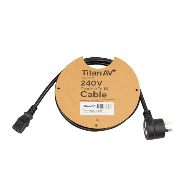 Titan AV 1.5m Piggy Back Plug To IEC Plug