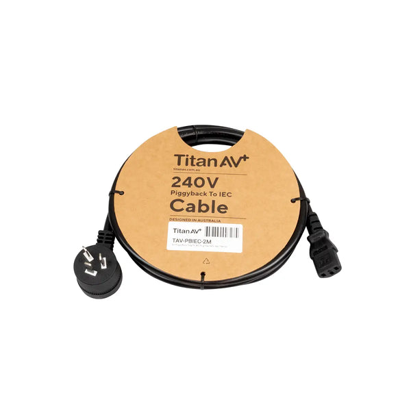 2m IEC Power Cable with Piggy Back Plug