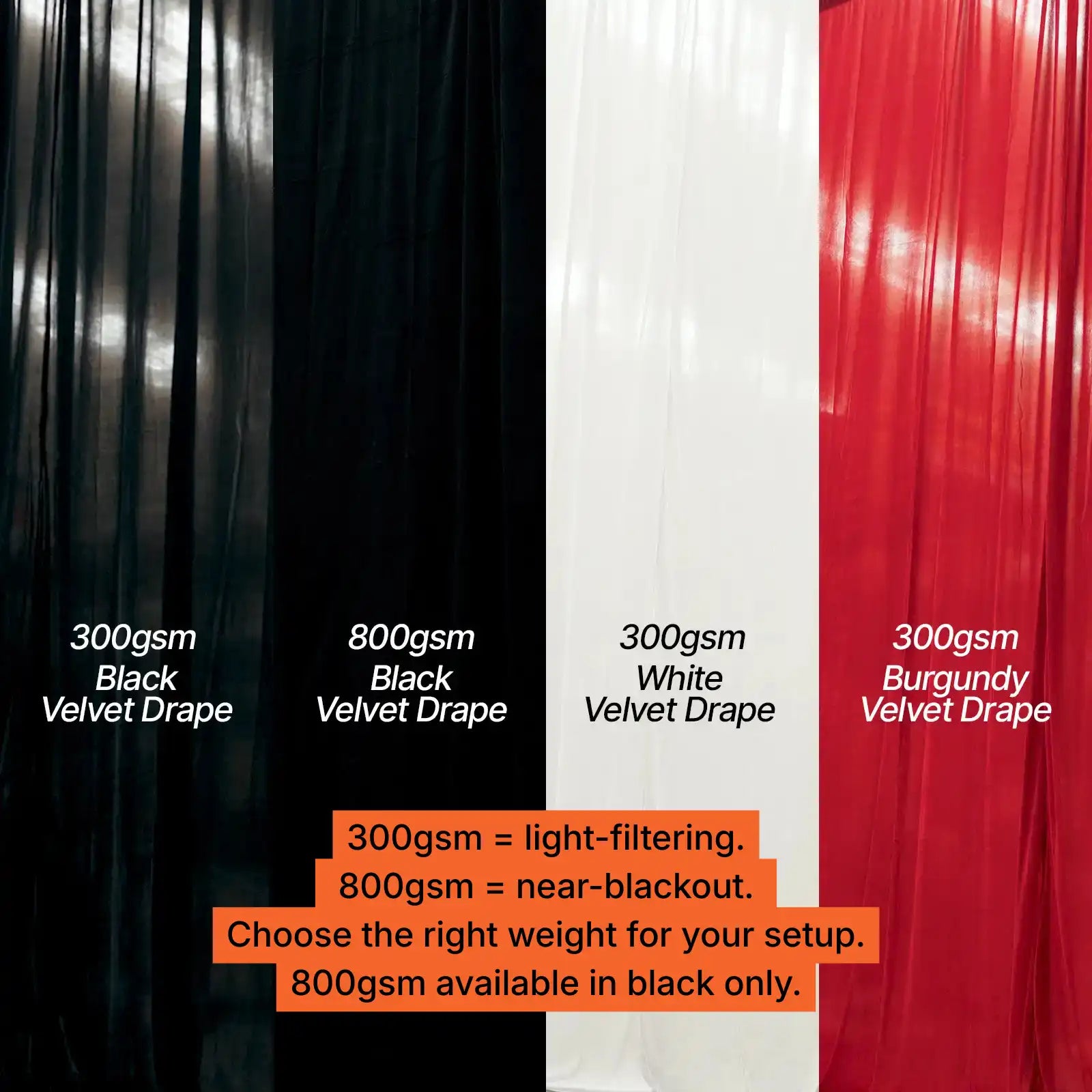 White Velvet Drape - 300gsm (3.15m x 4.25m)