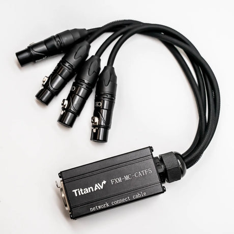 CAT Tail, etherCON to Quad 5-Pin XLRF