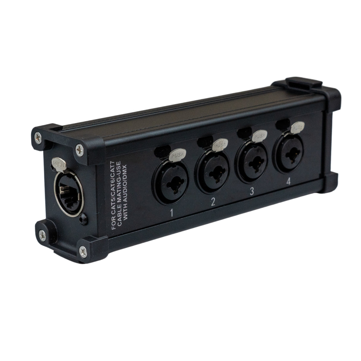 RJ45 EtherCON to Quad 3-Pin XLR / 1/4 Jack MIX SLIM Stage Box