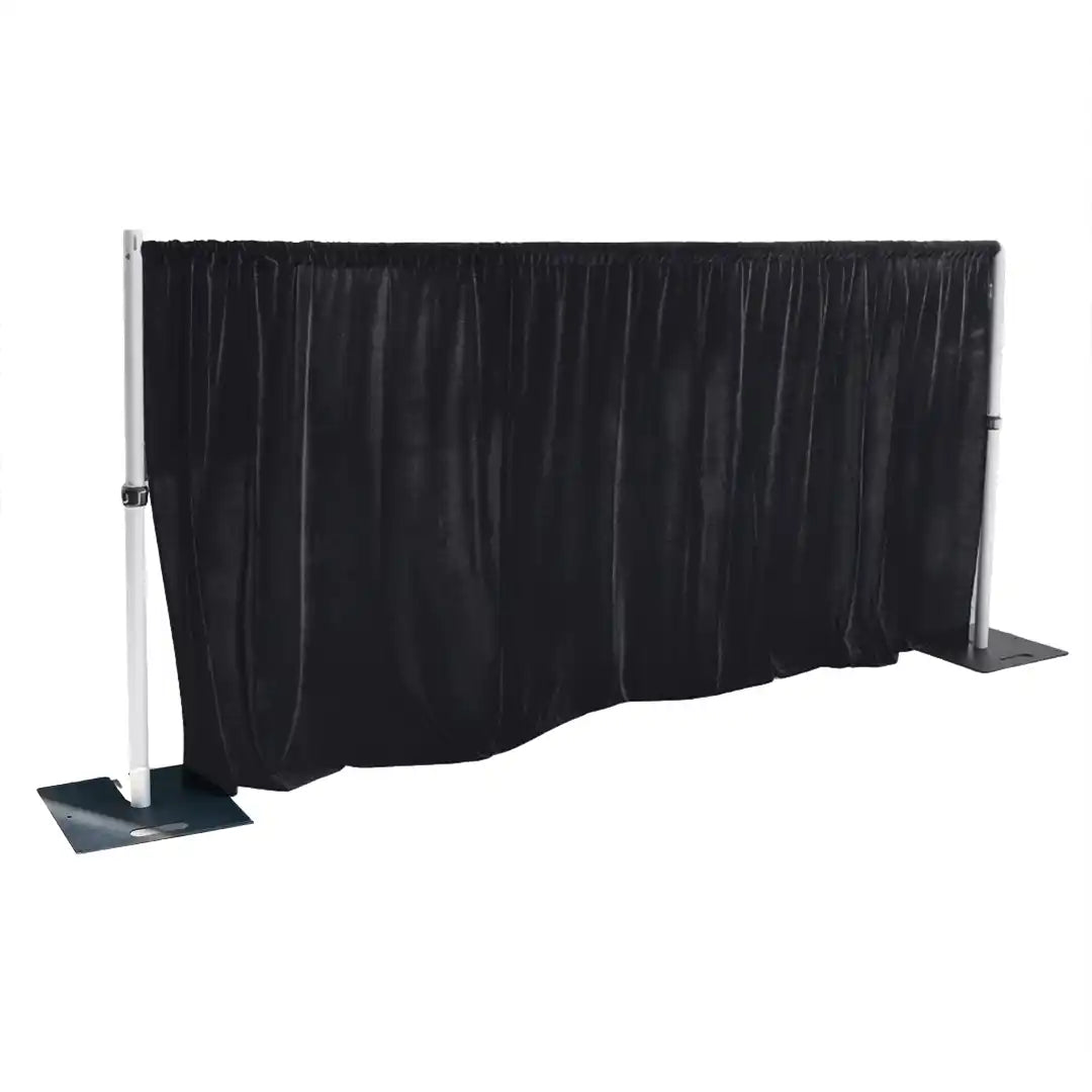 3m x 1.5m Pipe and Drape Stand with Black Velvet Drape
