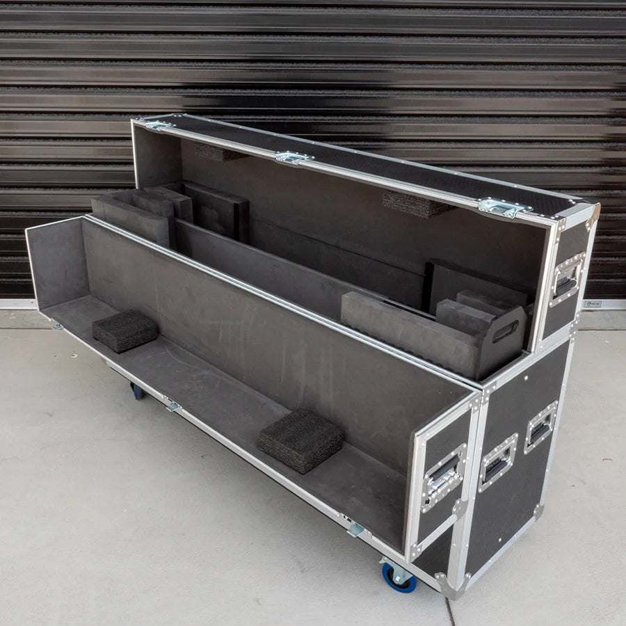 Dual 50-65" TV Road Case with Hinged Lid
