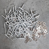 5x18 Aluminium Rivet & Washer, Silver, 100pcs