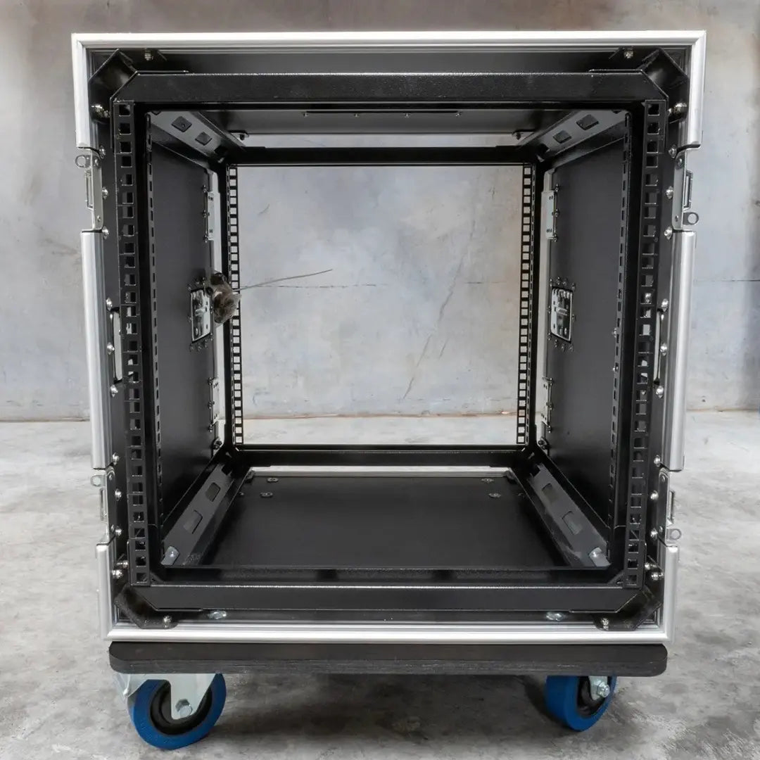 10RU Shock Rack Case with Wheels, 550mm Deep