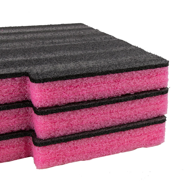 Titan AV EPE Foam Insert for 3RU Steel Drawer, Black & Pink