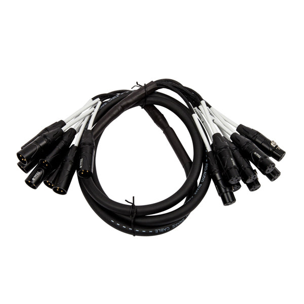 2m Multicore Loom Cable stage Snake XLRM - XLRF 3 Pin 8 Channel
