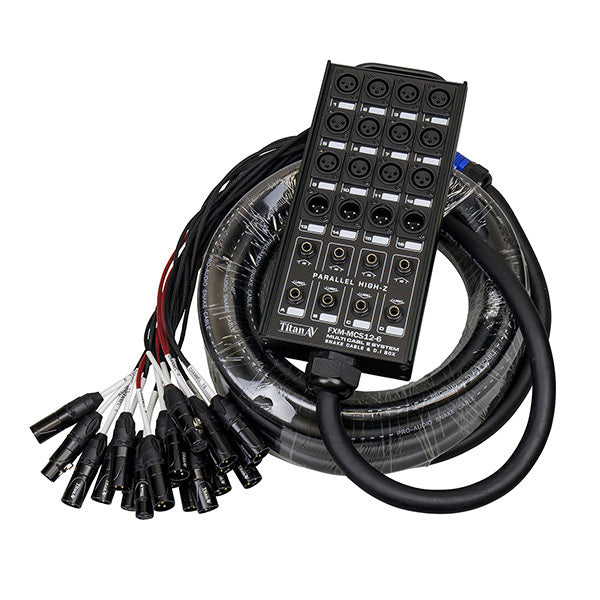 10m Multicore Cable Stage Box, 12 Send, 4 Return & 4 DI